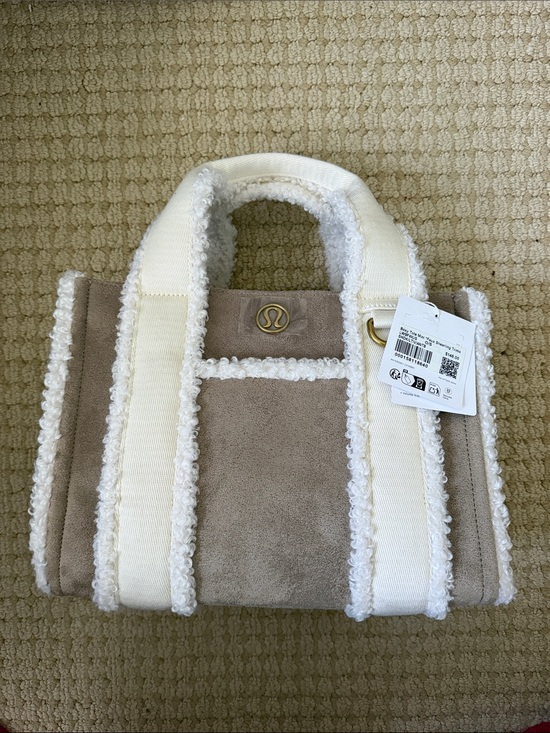 lululemon athletica Handbags - lululemon Boxy Tote Mini Faux Shearling Trim Kids Tote - Cream
